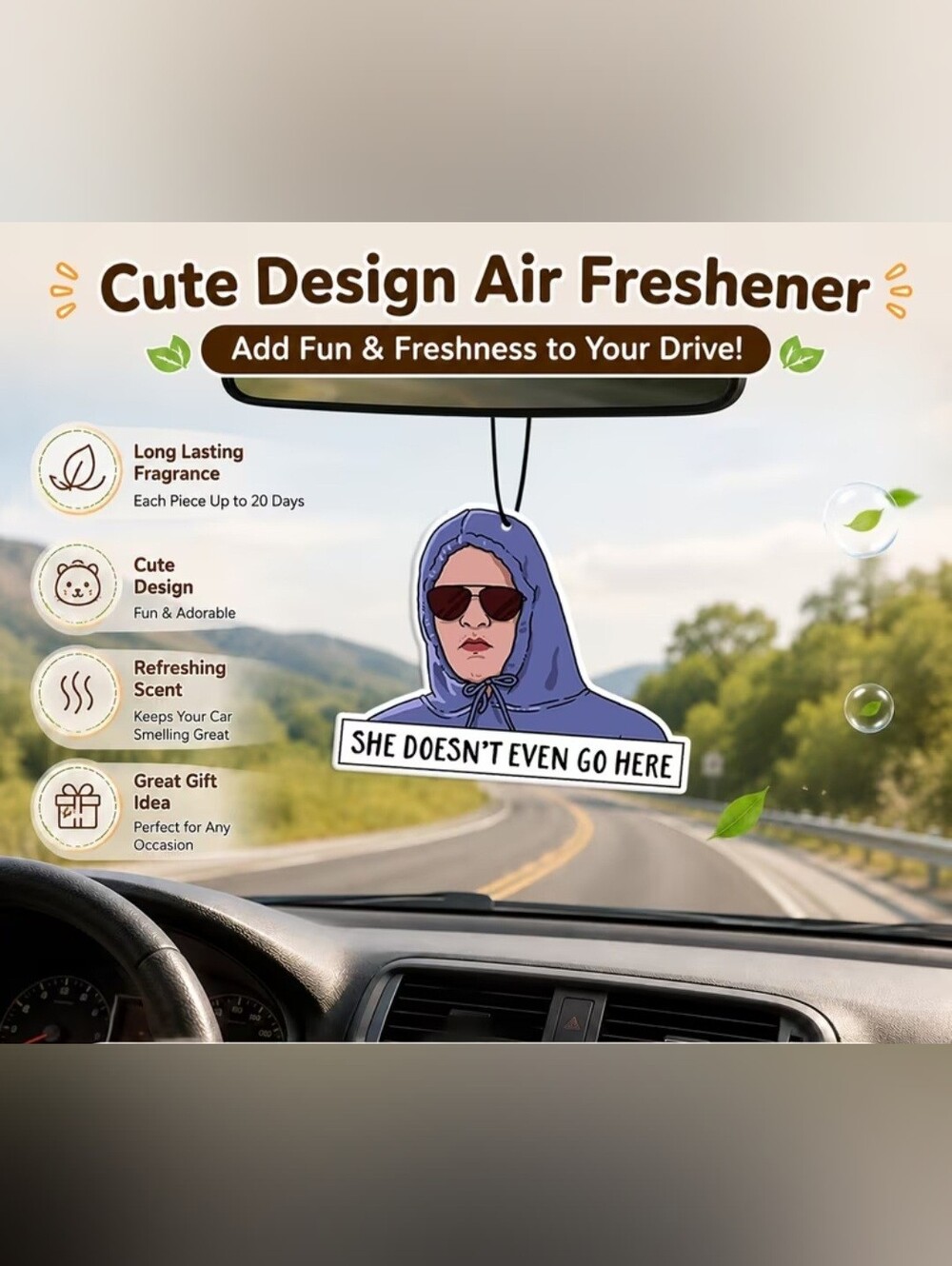Mean Girls 'She Doesn't Even Go Here' Car Air Freshener